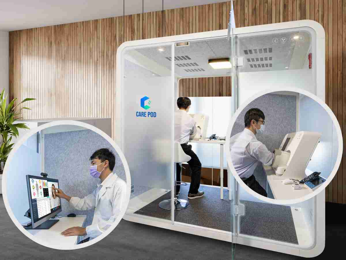 达擎于医疗科技展中展出＂远距诊疗舱＂，，以因应医疗数字化及社会高龄化趋势下、、、复诊及慢性病患等族群对于远距看诊需求逐渐升高所推出的创新整合方案。。。。多功能合一、、、、高隐私性的远距诊疗舱可根据病患端与医师端的不同需求，，，，提供弹性化及客制化功能，，节省医生和病患的精力及时间